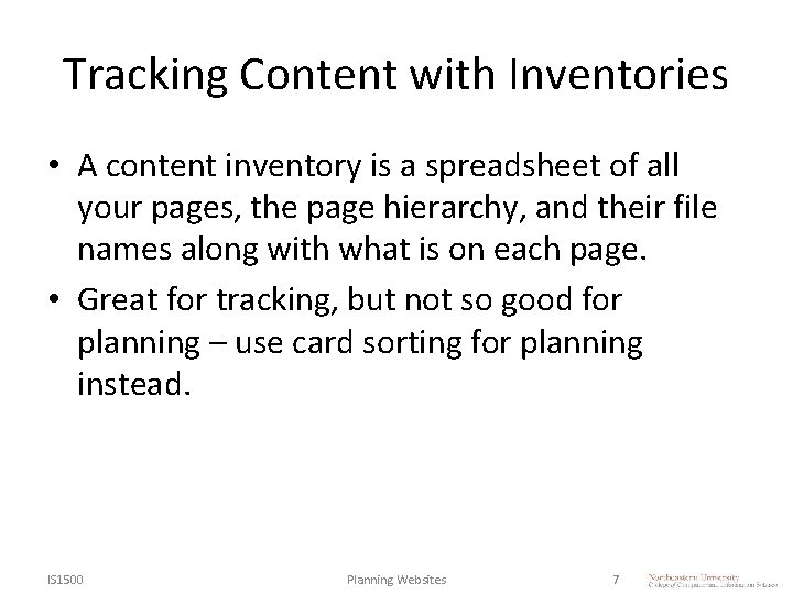 IS 1500 Introduction to Web Development Planning a