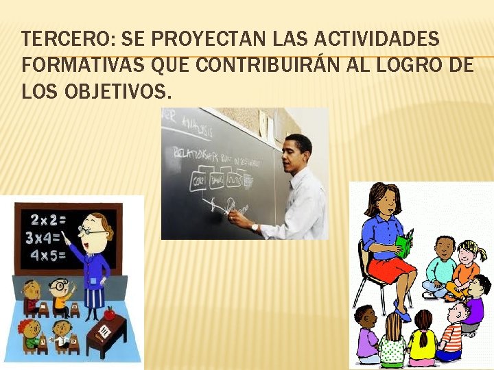 TERCERO: SE PROYECTAN LAS ACTIVIDADES FORMATIVAS QUE CONTRIBUIRÁN AL LOGRO DE LOS OBJETIVOS. 