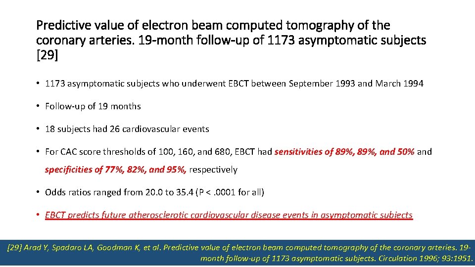 Predictive value of electron beam computed tomography of the coronary arteries. 19 -month follow-up