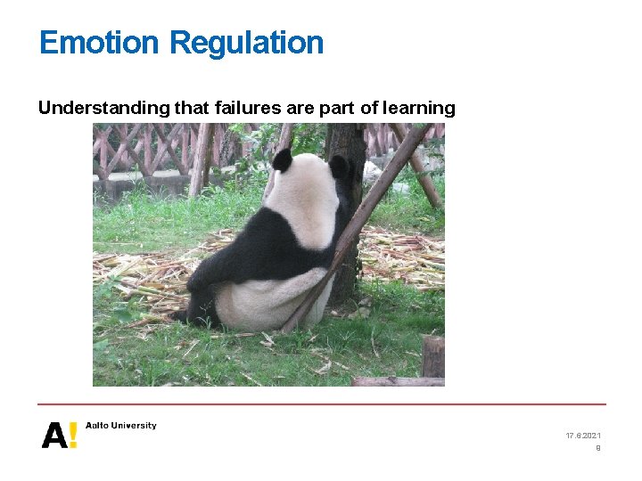 Emotion Regulation Understanding that failures are part of learning 17. 6. 2021 9 