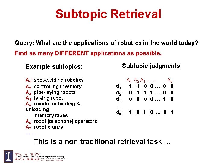 Subtopic Retrieval Query: What are the applications of robotics in the world today? Find