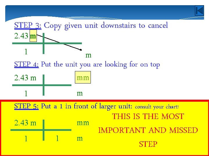 STEP 3: Copy given unit downstairs to cancel 2. 43 m m 1 m