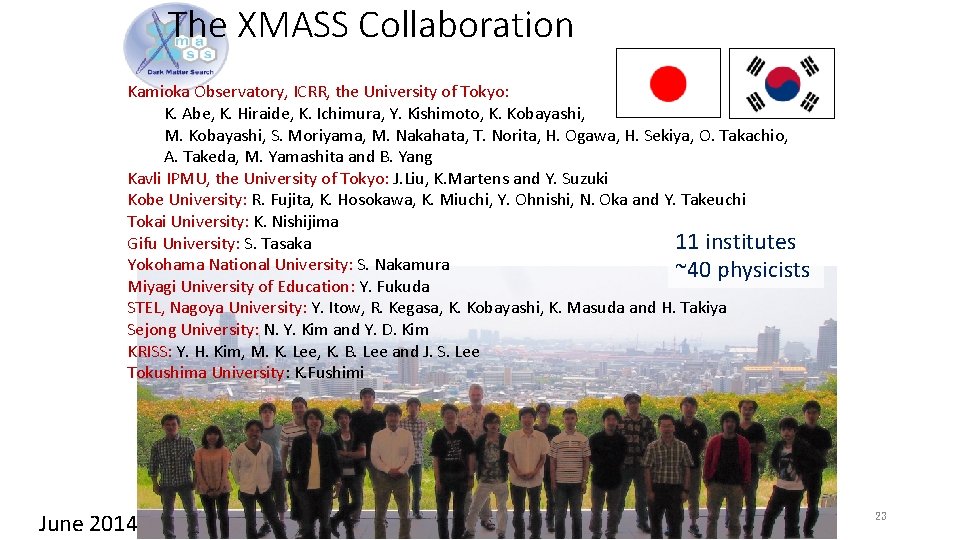 The XMASS Collaboration Kamioka Observatory, ICRR, the University of Tokyo: K. Abe, K. Hiraide,