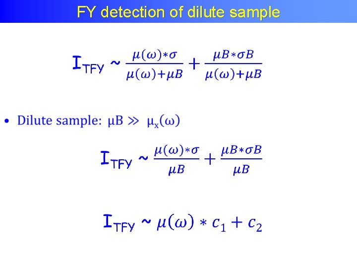 FY detection of dilute sample 