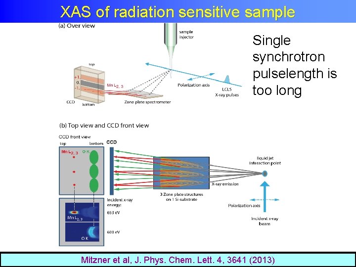 XAS of radiation sensitive sample Single synchrotron pulselength is too long Mitzner et al,