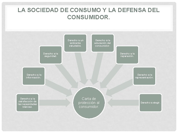 LA SOCIEDAD DE CONSUMO Y LA DEFENSA DEL CONSUMIDOR. Derecho a un ambiente saludable.
