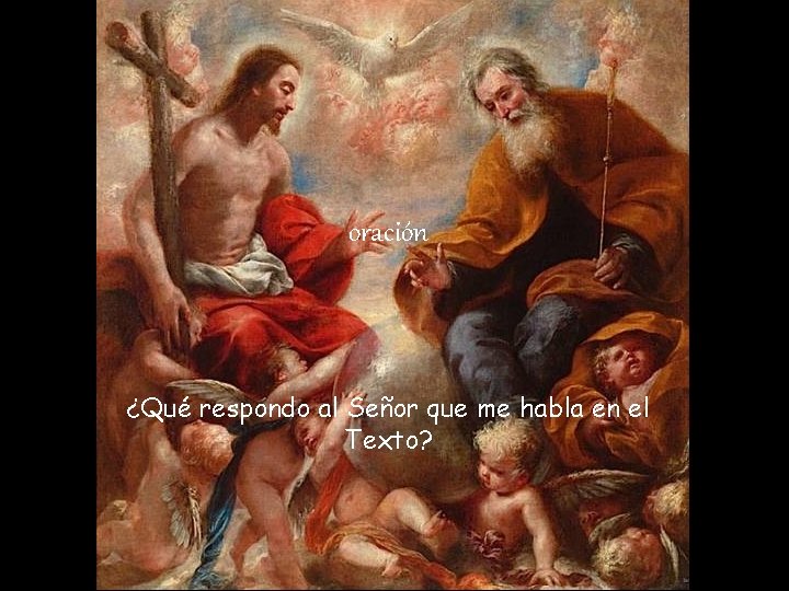 oración ¿Qué respondo al Señor que me habla en el Texto? 