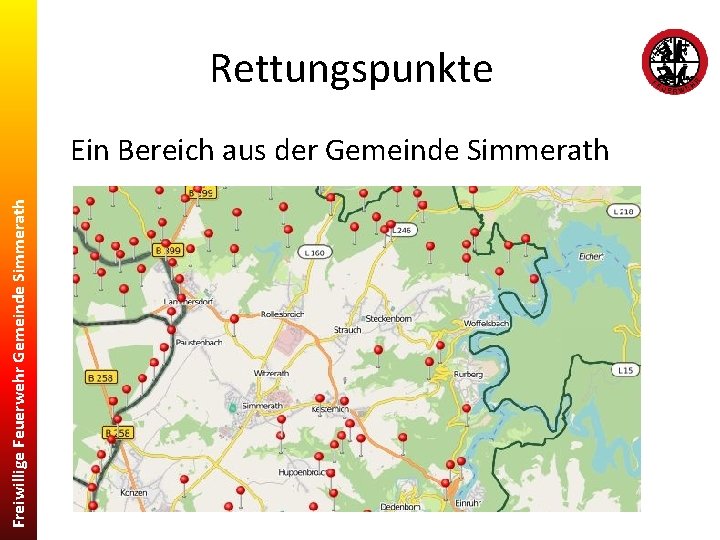 Rettungspunkte Freiwillige Feuerwehr Gemeinde Simmerath Ein Bereich aus der Gemeinde Simmerath 