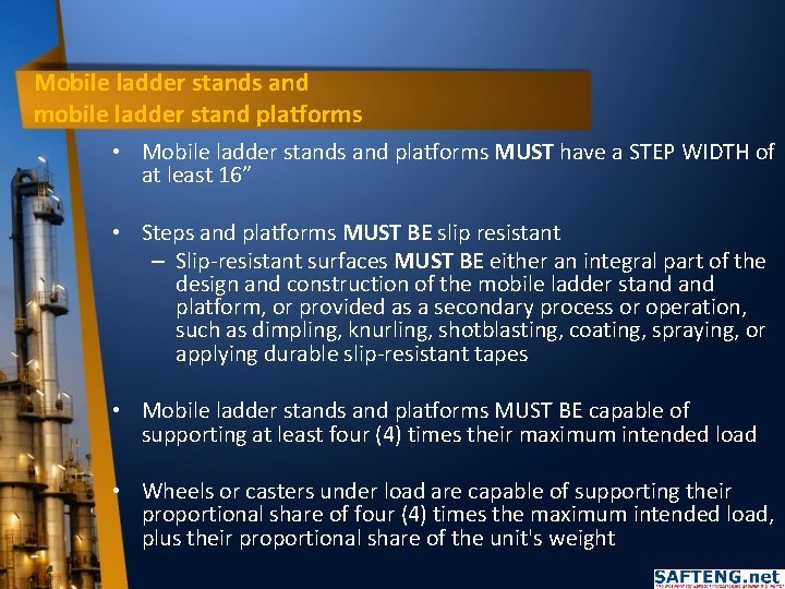 Mobile ladder stands and mobile ladder stand platforms • Mobile ladder stands and platforms