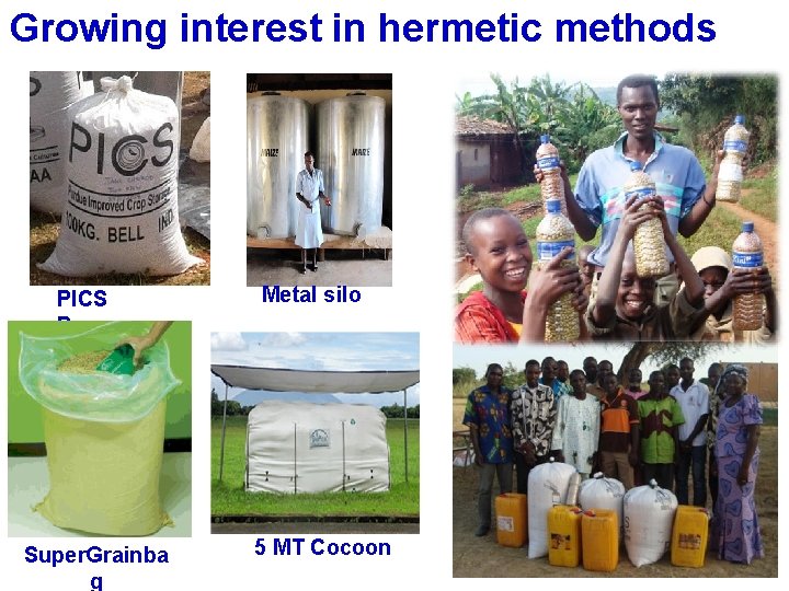 Growing interest in hermetic methods PICS Bags Super. Grainba g Metal silo 5 MT