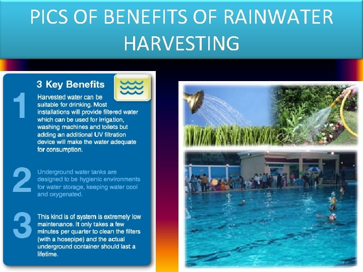 PICS OF BENEFITS OF RAINWATER HARVESTING 