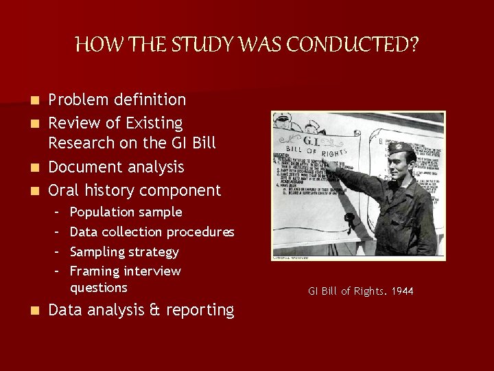 HOW THE STUDY WAS CONDUCTED? n n Problem definition Review of Existing Research on