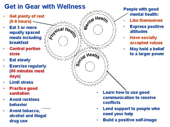 Get in Gear with Wellness • • • Get plenty of rest (8 -9
