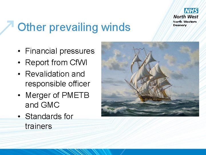 Other prevailing winds • Financial pressures • Report from Cf. WI • Revalidation and