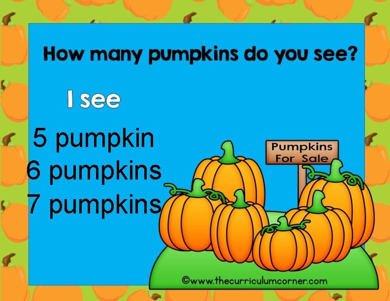 5 pumpkin 6 pumpkins 7 pumpkins 