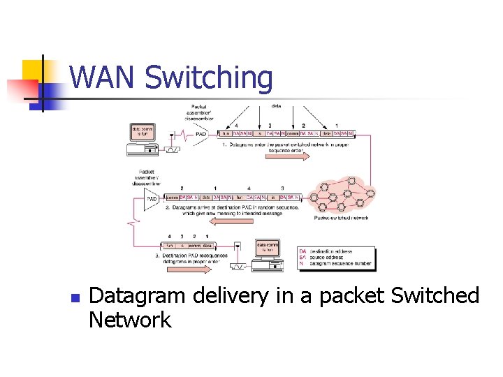 WAN Switching n Datagram delivery in a packet Switched Network 
