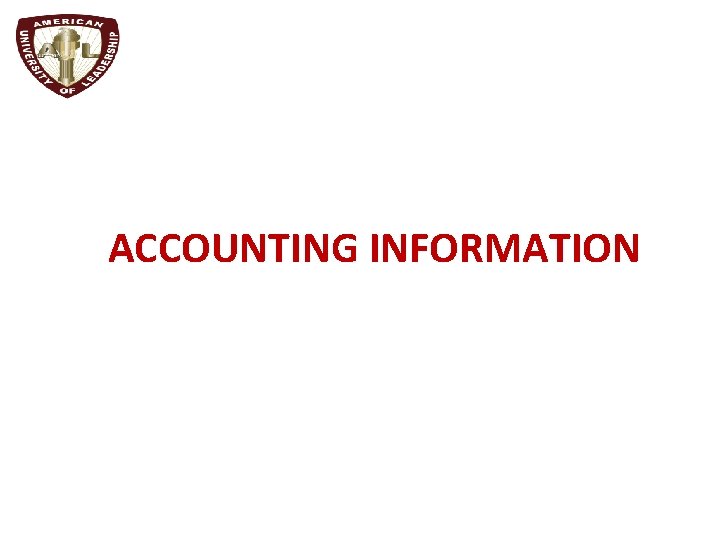 ACCOUNTING INFORMATION 