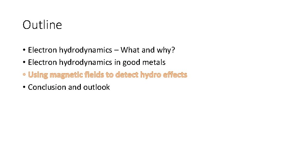 Outline • Electron hydrodynamics – What and why? • Electron hydrodynamics in good metals