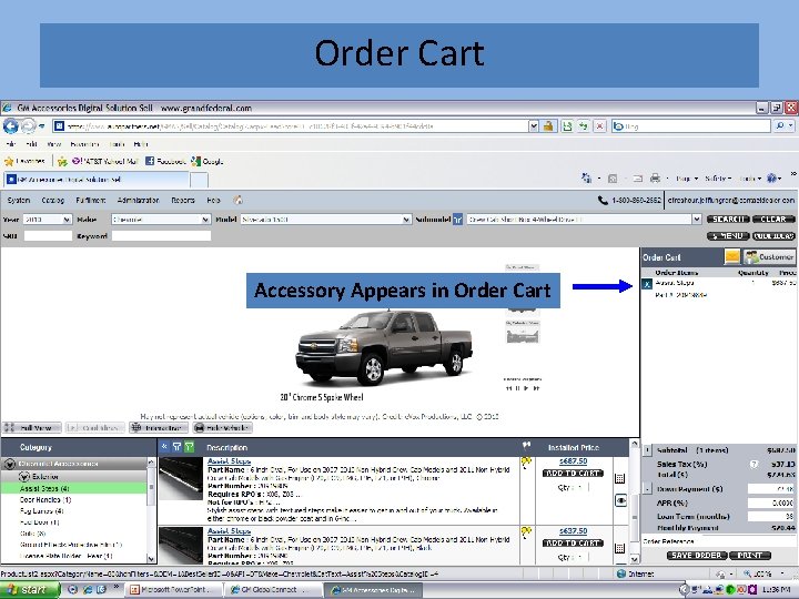 Order Cart Accessory Appears in Order Cart 