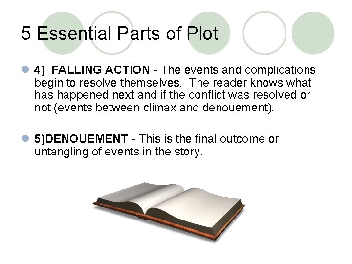 5 Essential Parts of Plot l 4) FALLING ACTION - The events and complications