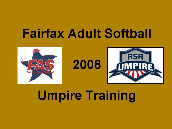 Fairfax Adult Softball 2008 Umpire Training 