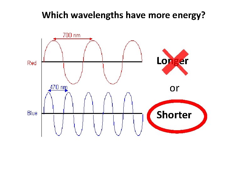 Which wavelengths have more energy? Longer or Shorter 