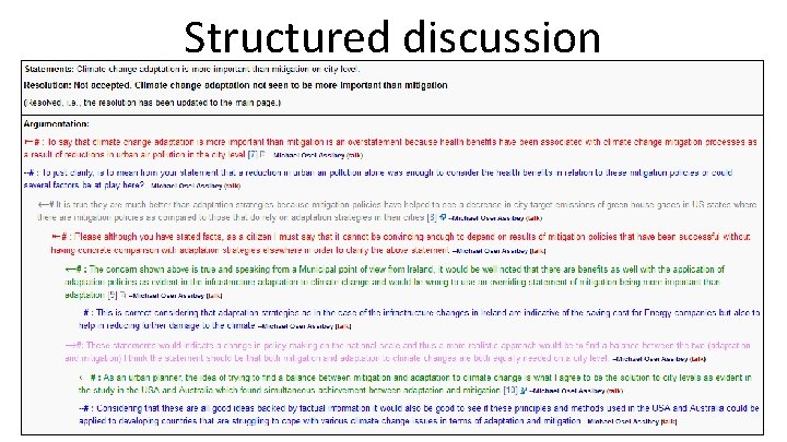 Structured discussion 