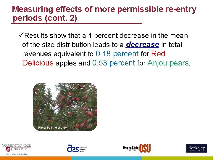 Measuring effects of more permissible re-entry periods (cont. 2) üResults show that a 1