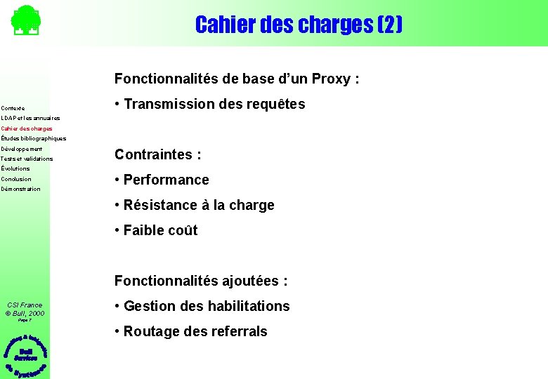 Cahier des charges (2) Fonctionnalités de base d’un Proxy : Contexte • Transmission des