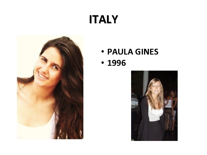 ITALY • PAULA GINES • 1996 