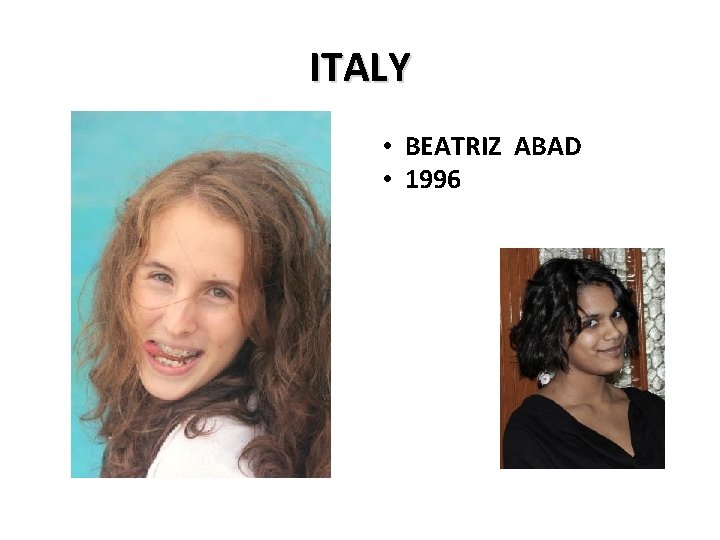 ITALY • BEATRIZ ABAD • 1996 