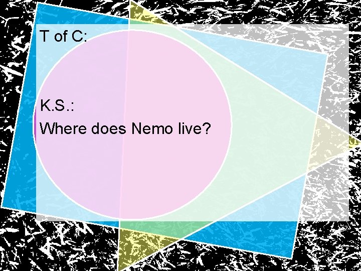 T of C: K. S. : Where does Nemo live? 