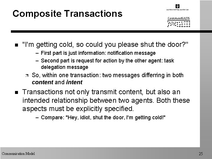 Composite Transactions n "I'm getting cold, so could you please shut the door? ''