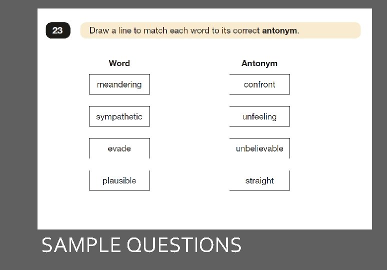 SAMPLE QUESTIONS 