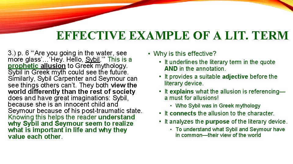 EFFECTIVE EXAMPLE OF A LIT. TERM 3. ) p. 6 “‘Are you going in