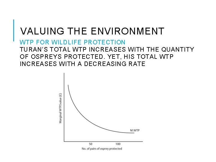 VALUING THE ENVIRONMENT WTP FOR WILDLIFE PROTECTION TURAN’S TOTAL WTP INCREASES WITH THE QUANTITY