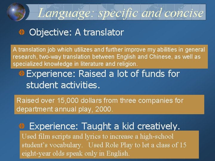 Resume And Cover Letter Format Language Style And