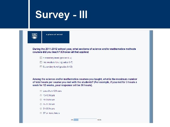 Survey - III Survey - III