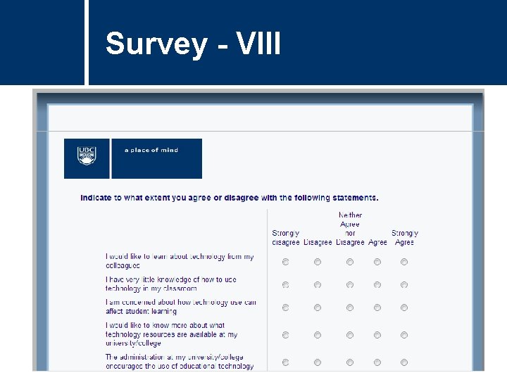 Survey - VIII Survey - VIII