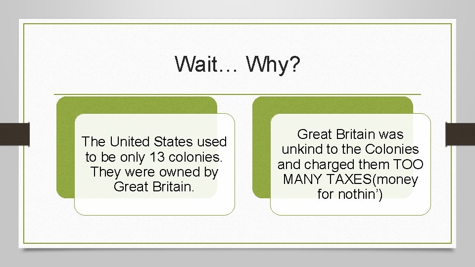 Wait… Why? The United States used to be only 13 colonies. They were owned