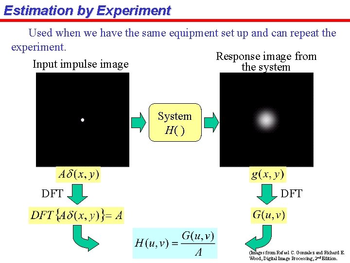 Estimation by Experiment Used when we have the same equipment set up and can