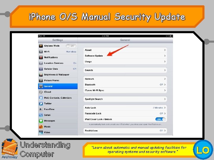 i. Phone O/S Manual Security Update Understanding Computer “Learn about automatic and manual updating i. Phone O/S Manual Security Update Understanding Computer “Learn about automatic and manual updating