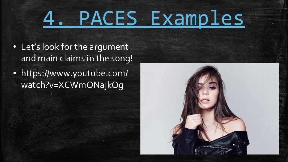 4. PACES Examples • Let’s look for the argument and main claims in the