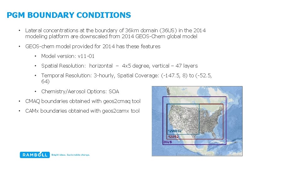 PGM BOUNDARY CONDITIONS • Lateral concentrations at the boundary of 36 km domain (36