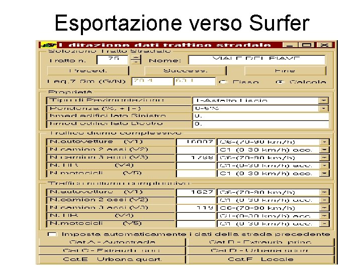 Esportazione verso Surfer 