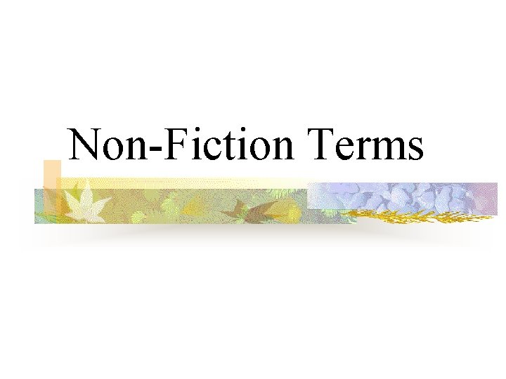 Non-Fiction Terms 