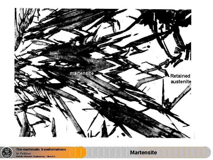 martensite The martensitic transformations M. Pellizzari Metallic Materials Engineering - Module II Retained austenite