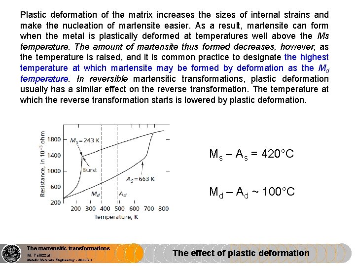 Plastic deformation of the matrix increases the sizes of internal strains and make the