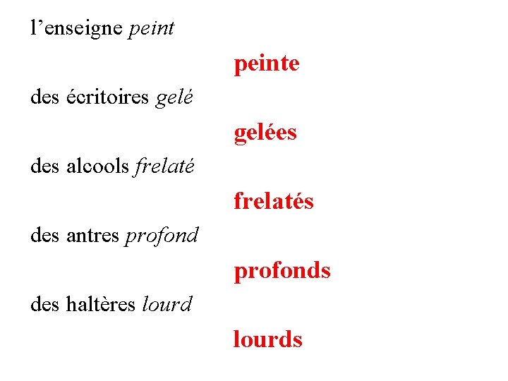 l’enseigne peinte des écritoires gelées des alcools frelatés des antres profonds des haltères lourds