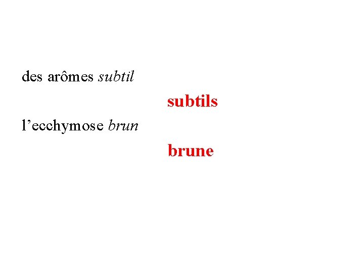 des arômes subtils l’ecchymose brune 